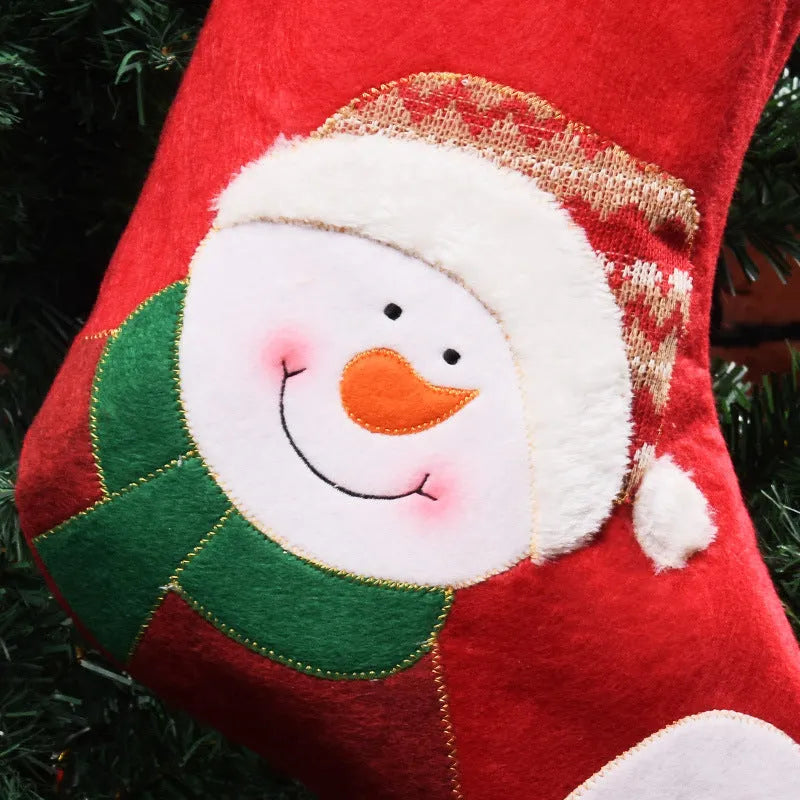 Christmas stocking pendant decoration in non-woven fabric with elk, old man, and snowman design options