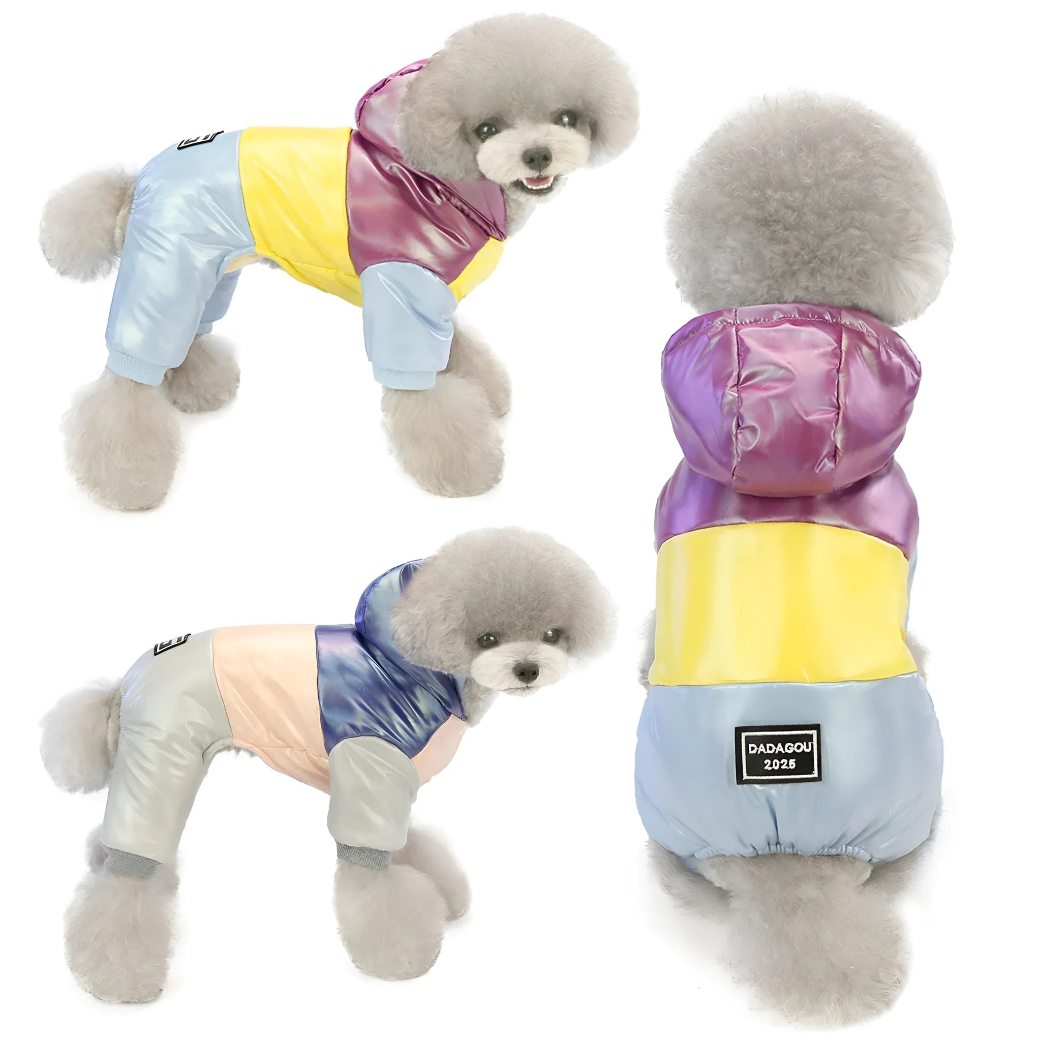 Cotton casual winter pet dog clothes in yellow and pink sizes S to XXL back length 20-40cm