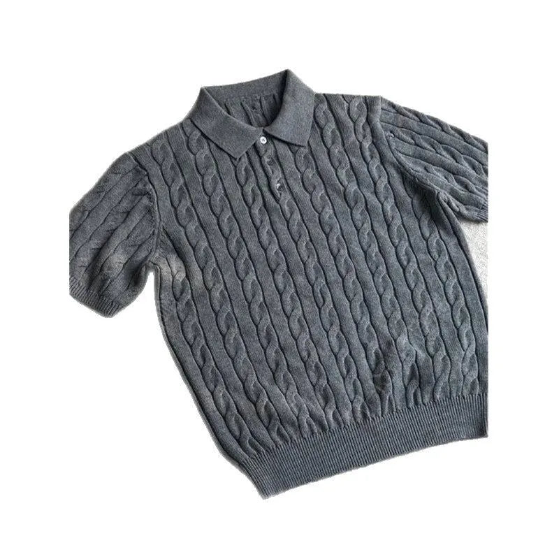 Long staple combed cotton knitted T-shirt in black, grey and light grey colours on a size chart