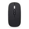 Wireless rechargeable mouse 1600DPI silent mini 2.4GHz black and silver grey with receiver and charging cable