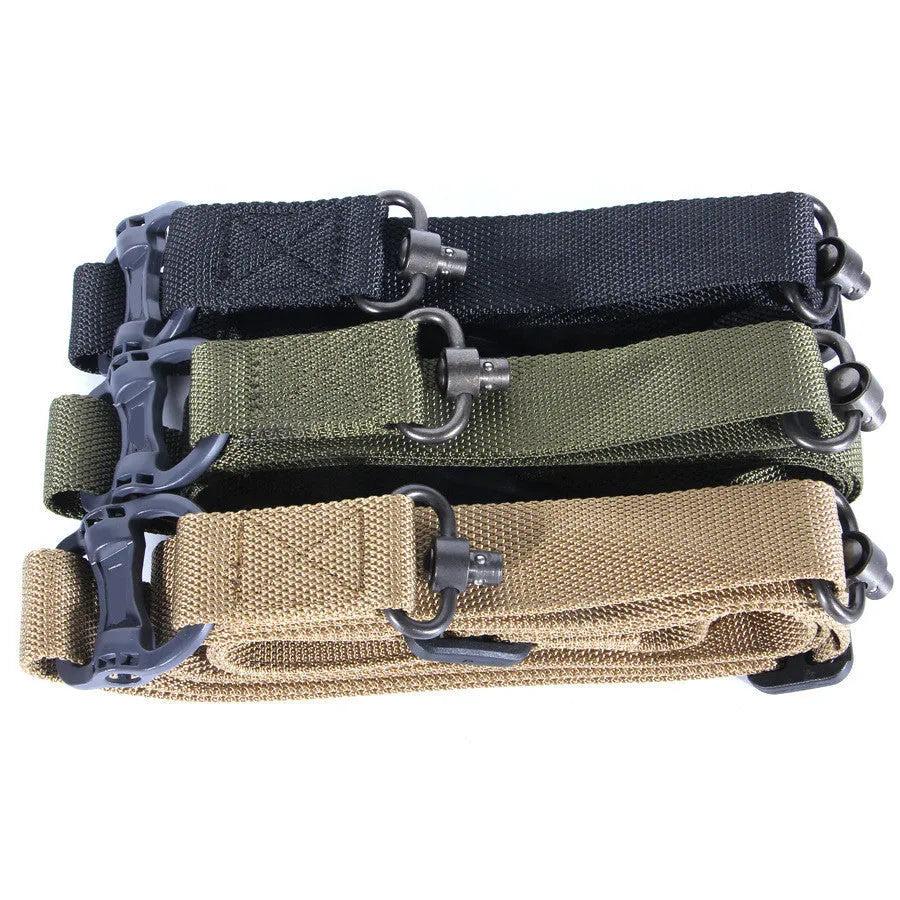 MS4 Tactical Nylon Multifunctional Task Strap Rope in black, stretched to show length.