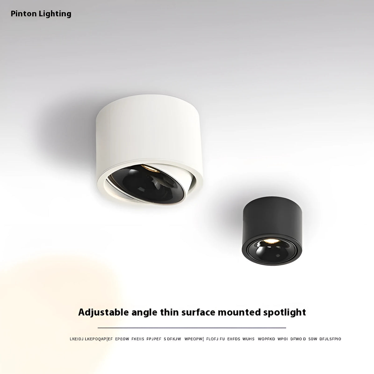 Round ultra-thin aluminium surface-mounted adjustable spotlight with punch-free ceiling installation