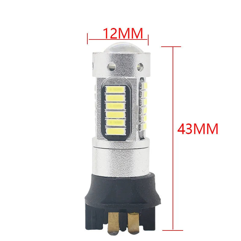 PW24W LED daytime running light with 4014 chip, 12V 6W, 6500K white, aluminum casing
