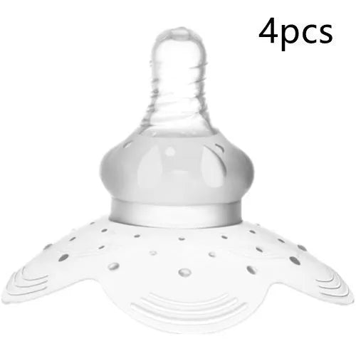 Nursing nipple protectors for breastfeeding mothers in transparent and pink colours