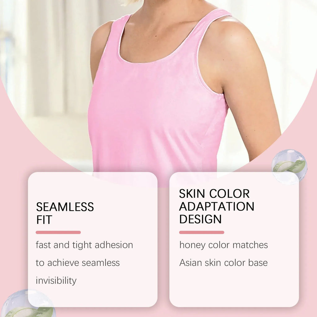 Two transparent hydrogel chest patches on backing paper
