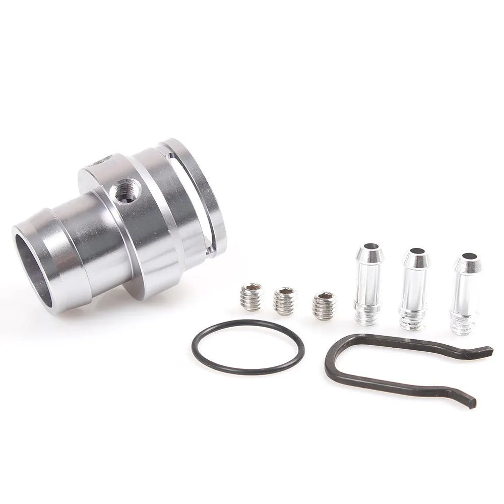 Black and titanium coloured ABS plastic vacuum adapter tee kit for second generation engines