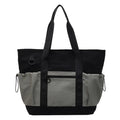 Women's Oxford travel bag in grey with 36-55L capacity and letter pattern