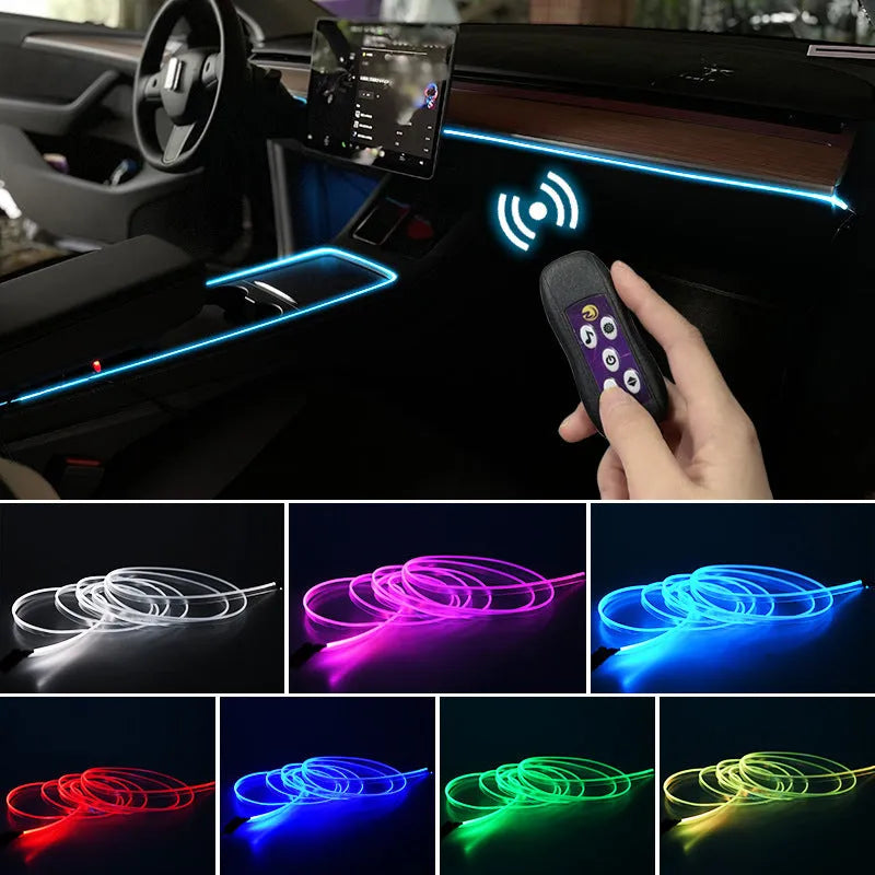 Car USB LED colour changing atmosphere lamp for dashboard and centre console lighting