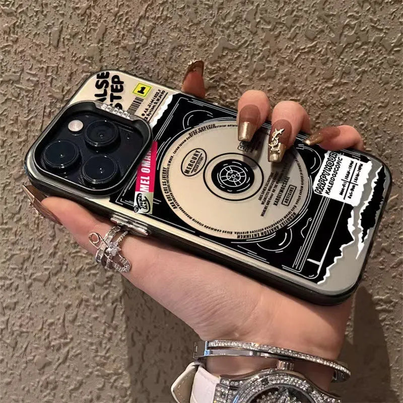 Electroplated disc TPU shockproof phone case for Apple iPhone in double layer silver black or green