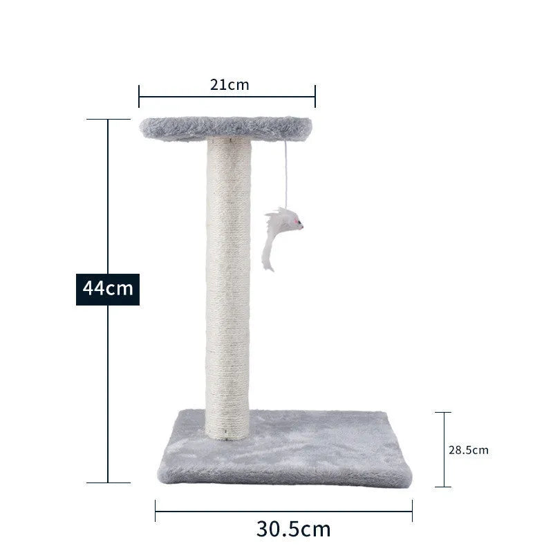Solid wood cat climbing frame with integrated litter tree in grey colour option