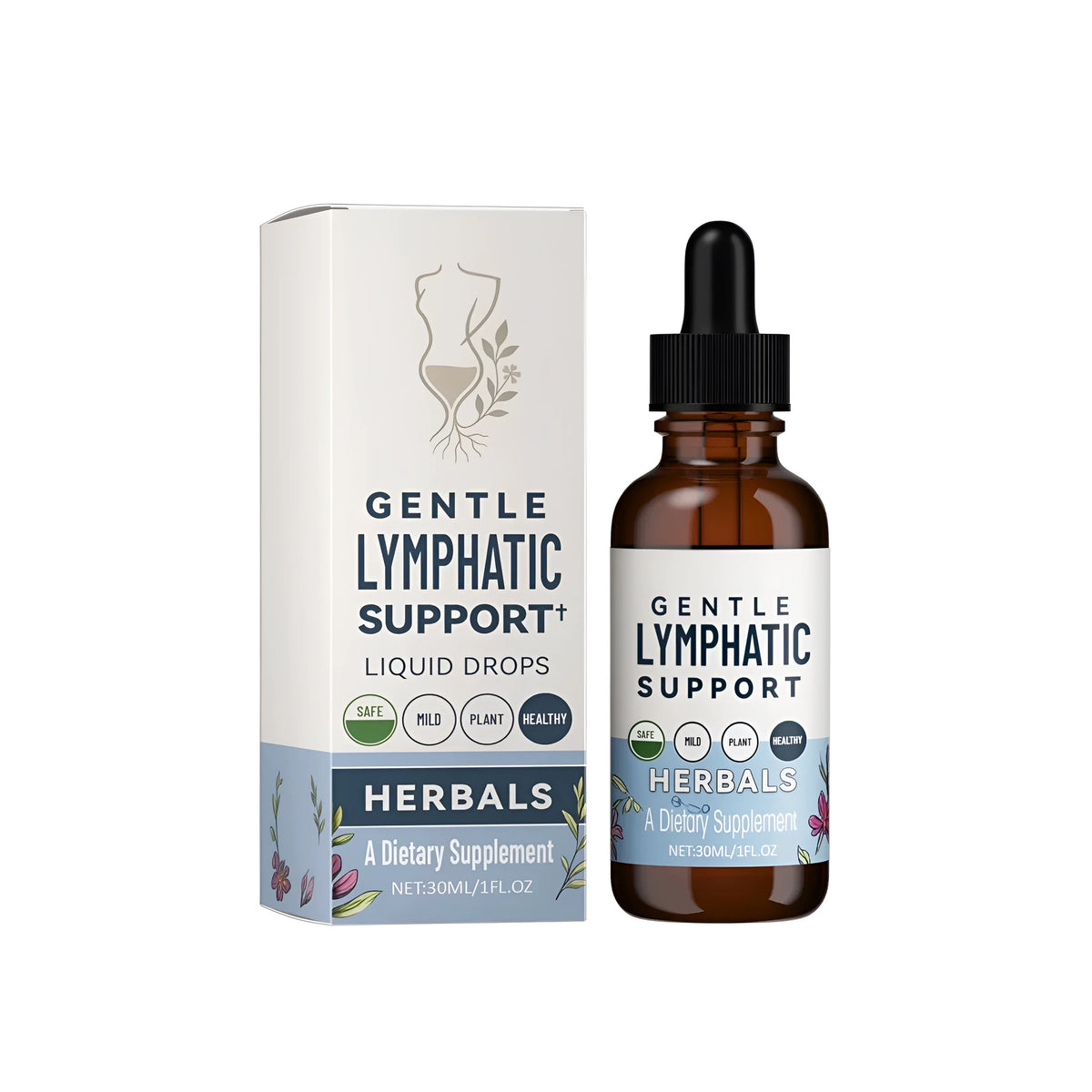 30ml bottle of circulating system maintenance drops with echinacea, blue rosemary, elderberry, thyme and cinnamon resin