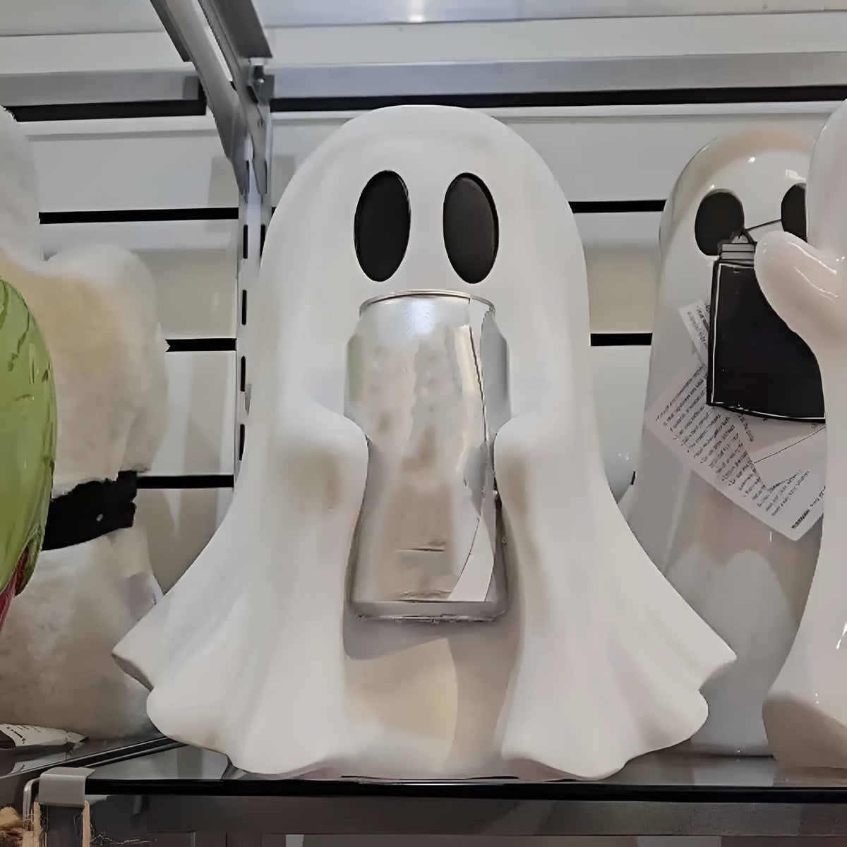 Ghost drink holder Halloween decoration in 15cm and 20cm plastic ghost shaped ornament for spooky home decor