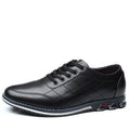 Non-slip casual sports shoes with round toe, square heel, lace-up front, artificial PU upper, rubber sole, black colour