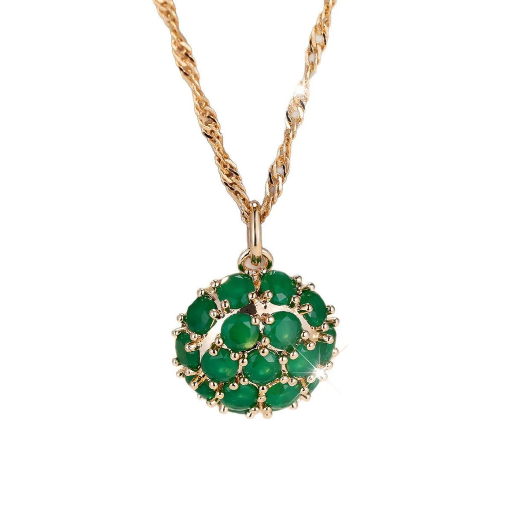 Champagne gold emerald diamond necklace with geometric pendant on adjustable chain
