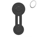 Silver aluminium alloy magnetic car phone holder mounted on Tesla suspension screen with 180° flip adjustment