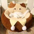 Round pet bed cushion with soft polyester cover and PP cotton filling for cats and small dogs