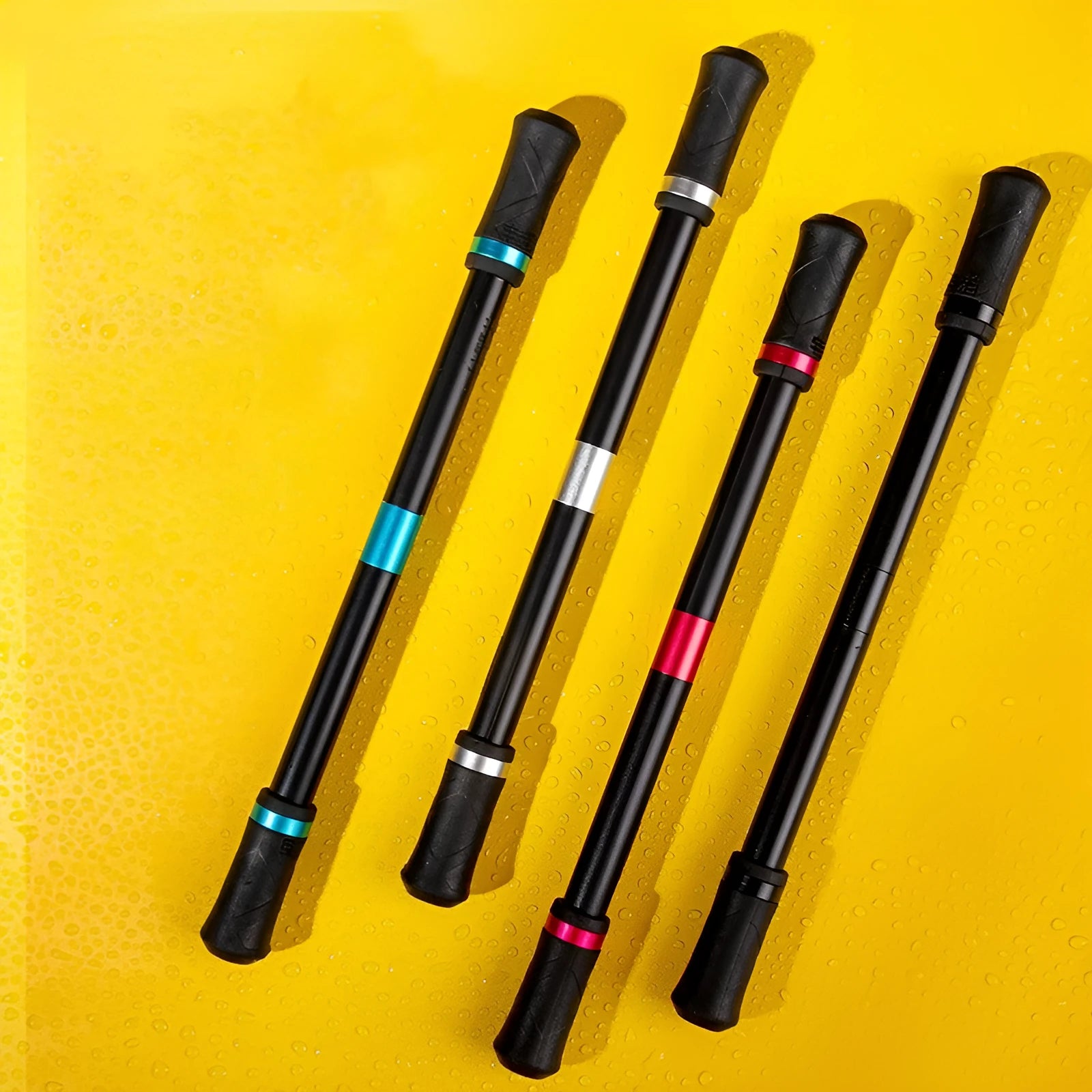 Pen Spinning ABS practice pen in black with 22cm length on plain background