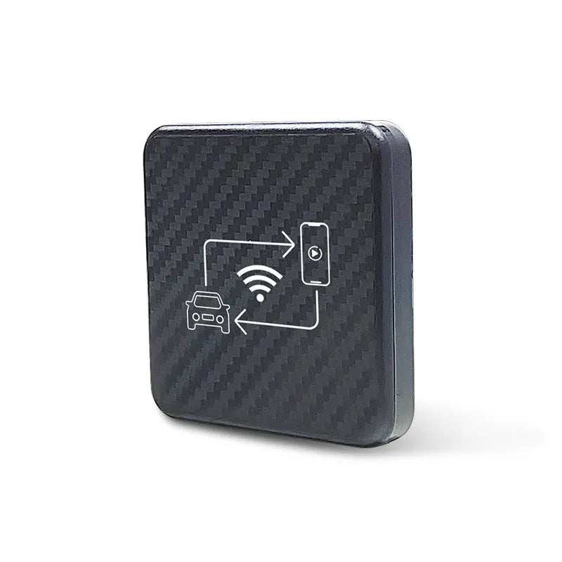 CarPlay to wireless adapter box for Android Auto with USB connection in gold and white colours