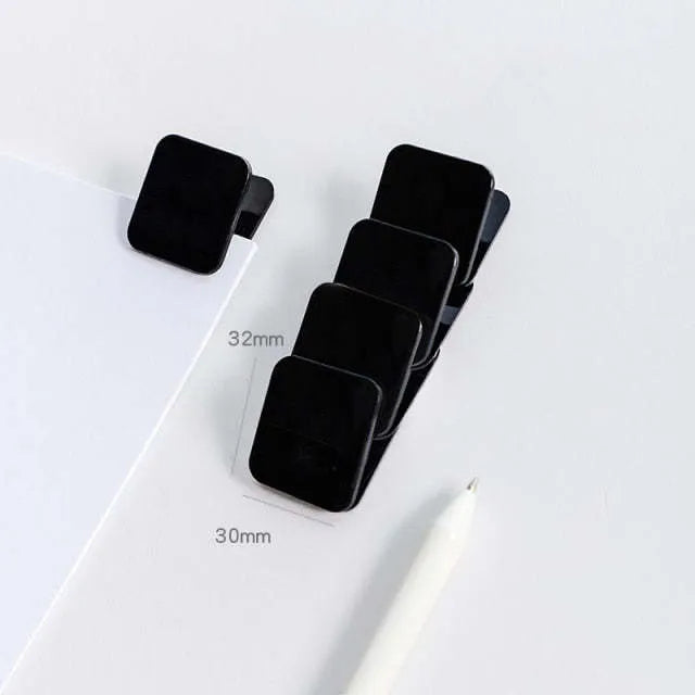 Square plastic photo note holder for polaroids and index cards in white, black, or transparent
