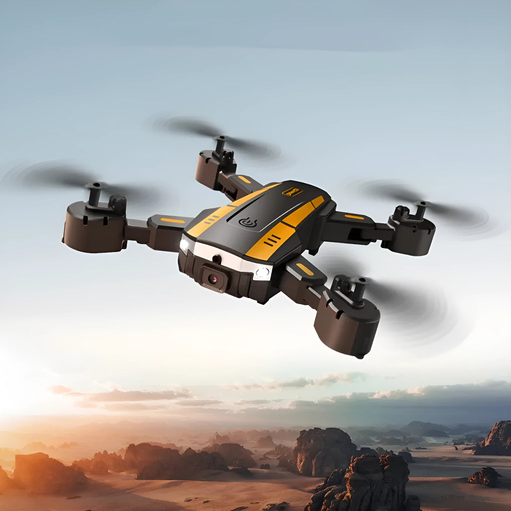 T6 folding UAV HD aerial photography four-axis remote control helicopter in blue with double lens
