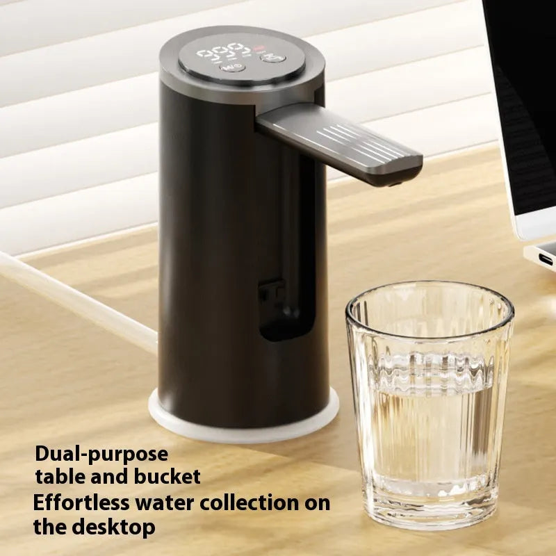 Household minimal rechargeable electric water pump in black with 4-speed button and USB port
