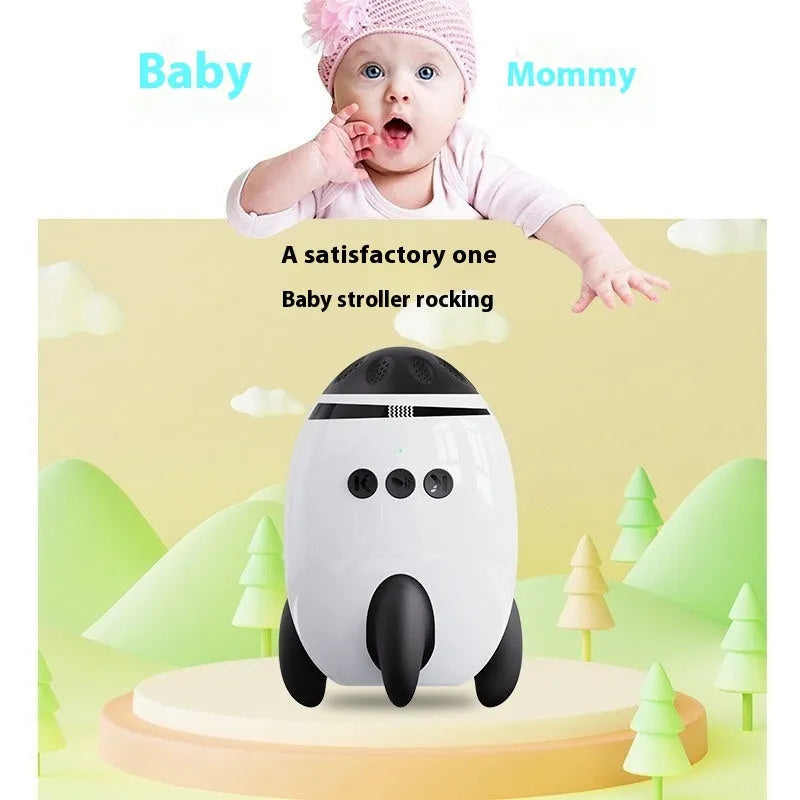 White baby stroller shaking device with Bluetooth and white noise functions