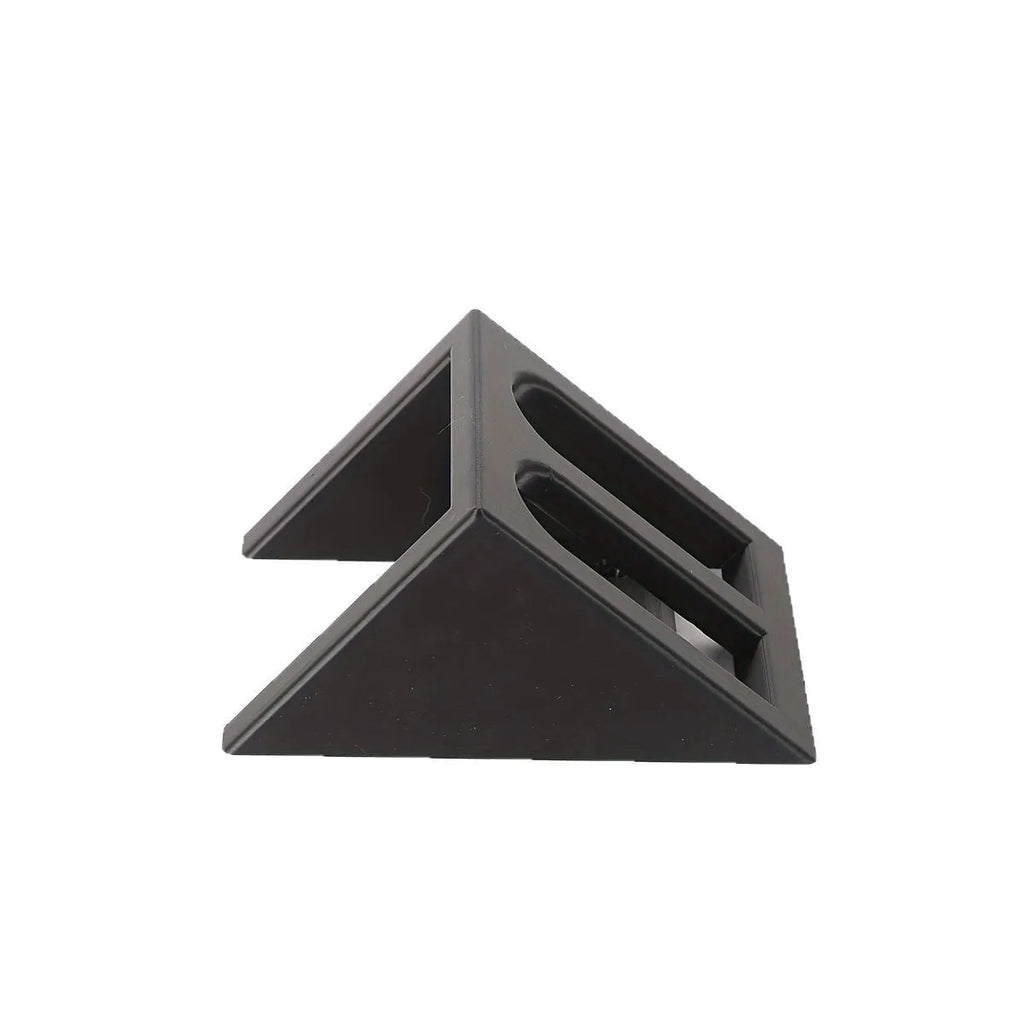 Black punk-style plastic pistol stand for gun display