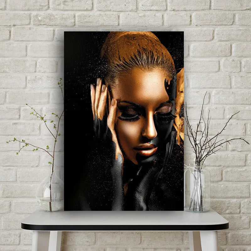 HD canvas wall painting African woman still life spray paint decor