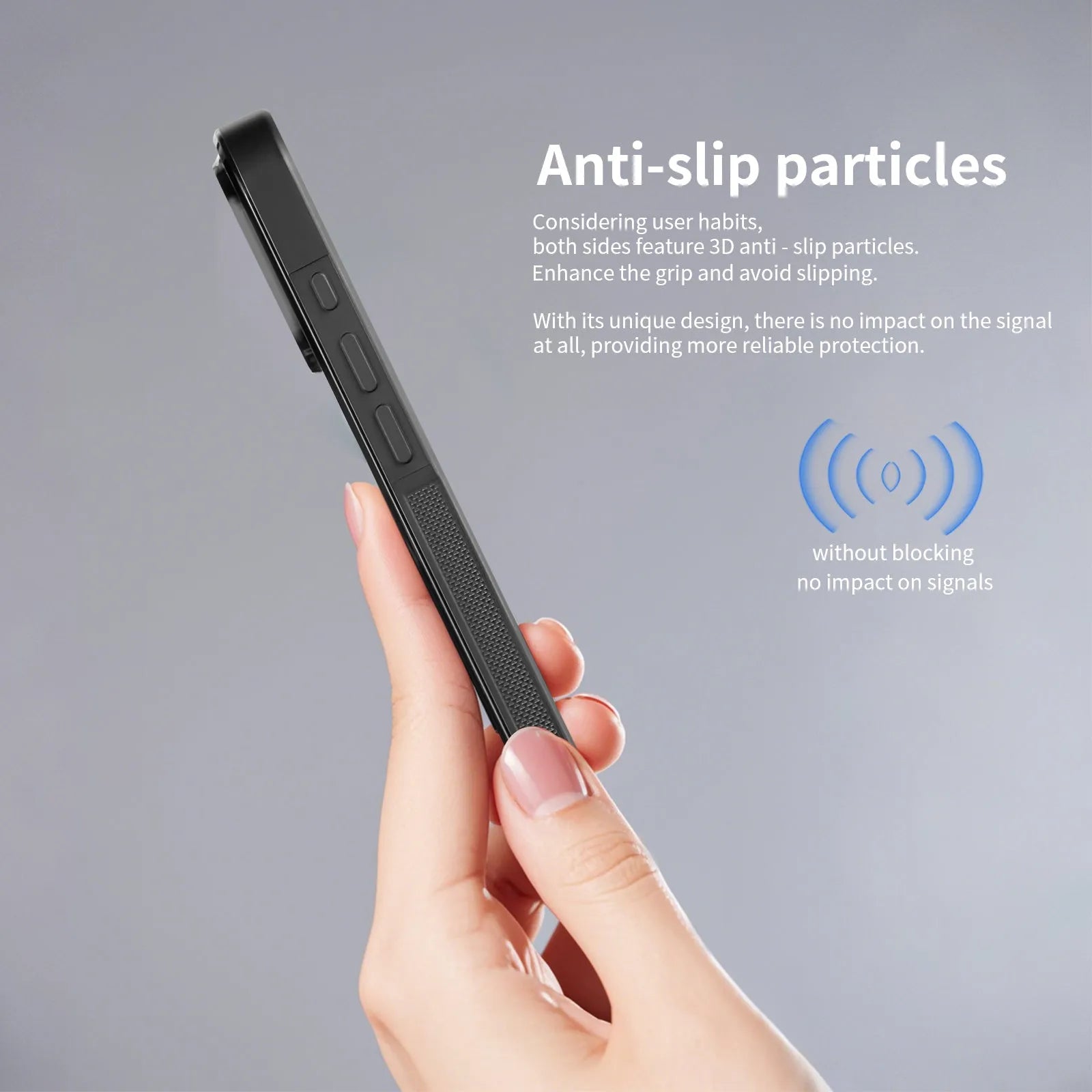 17 Series Twill Black mobile phone case for iPhone models, angled view showing textured finish