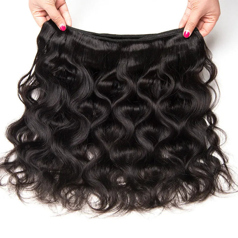 Long wave hair extension piece in black, 16 to 24 inches, 100g, high temperature fibre