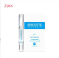 Plastic pet toothbrush pen with integrated toothpaste reservoir for dog dental cleaning