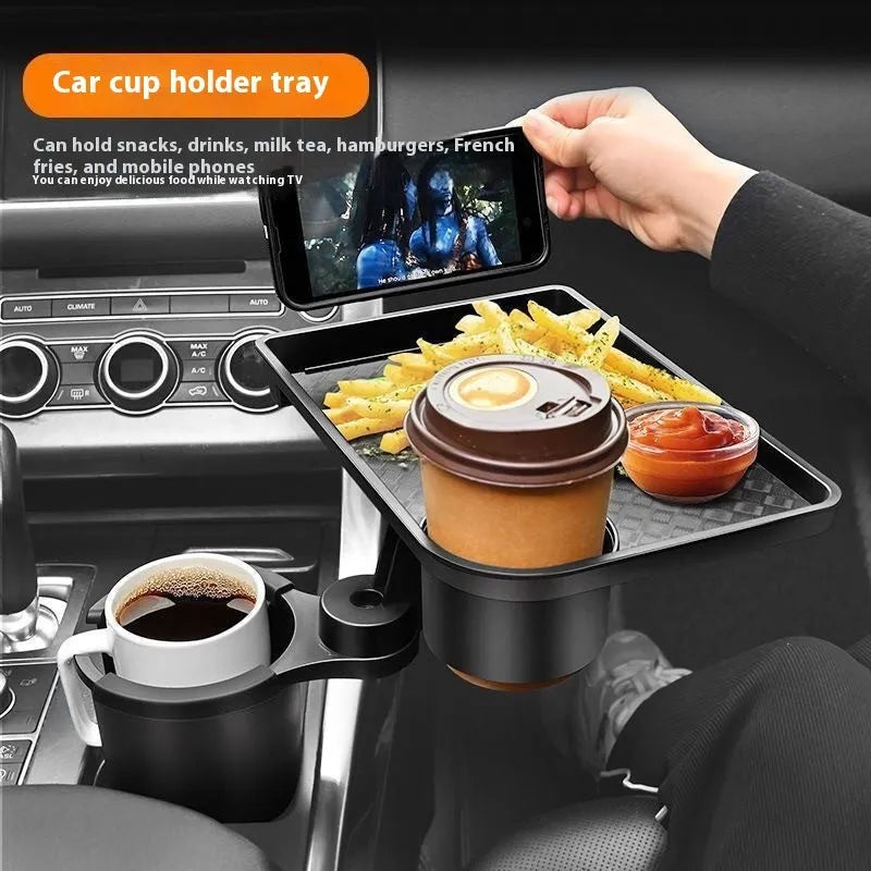 Black car dinner plate tray cup holder for central control cup position
