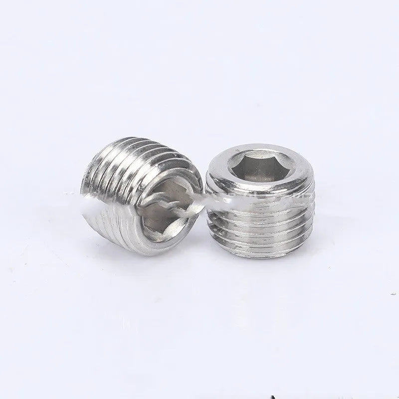Stainless steel hexagon plug for pipe bulkhead fittings with 3/8 inch specification