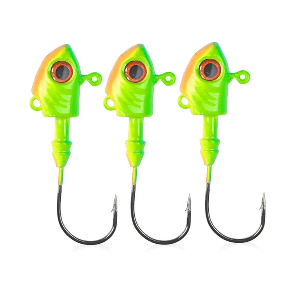 Beizheng Road Yayu shaped lead head fishing hook in blue, silver, yellow colours.