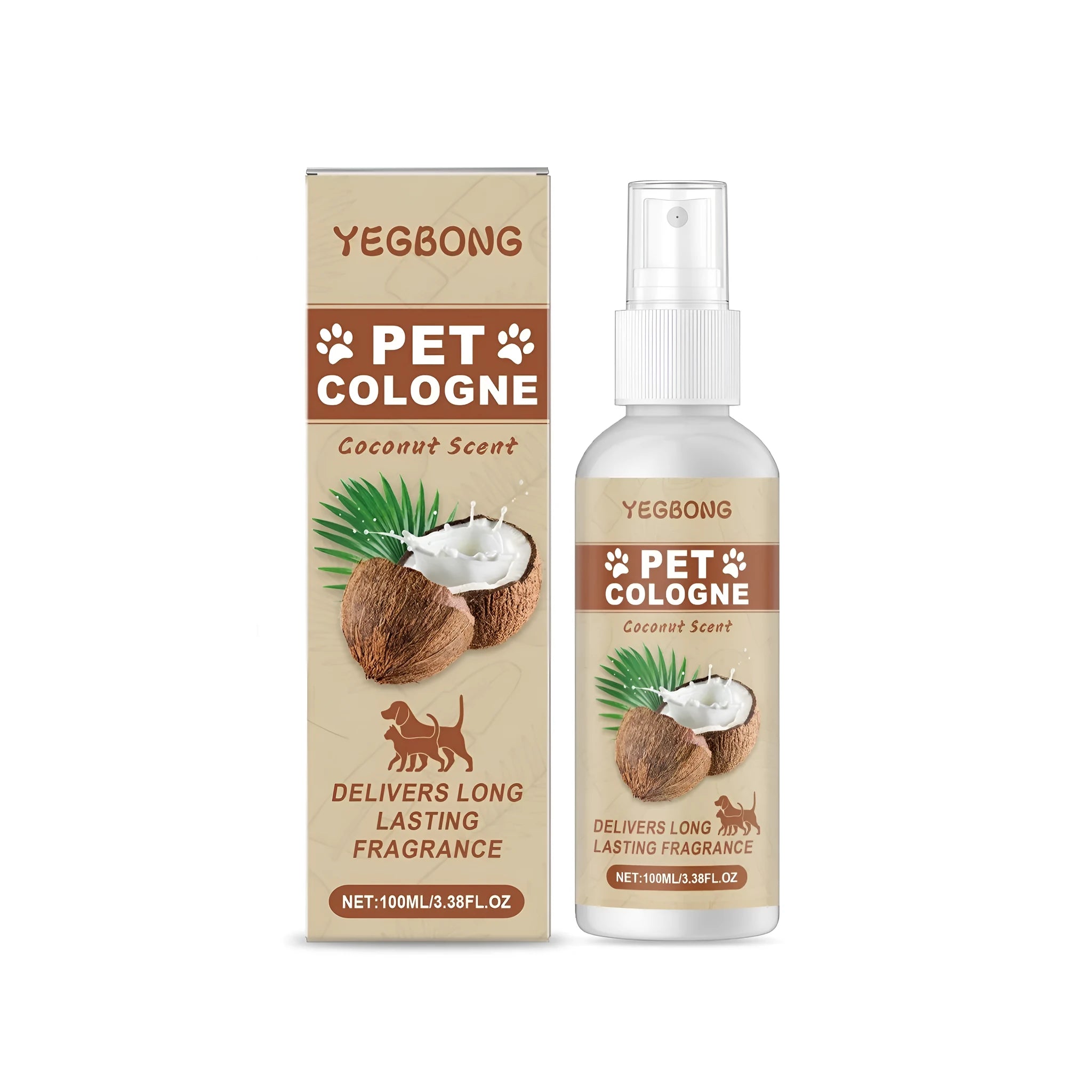 100ml coconut scented pet deodorisation spray bottle for dogs and cats