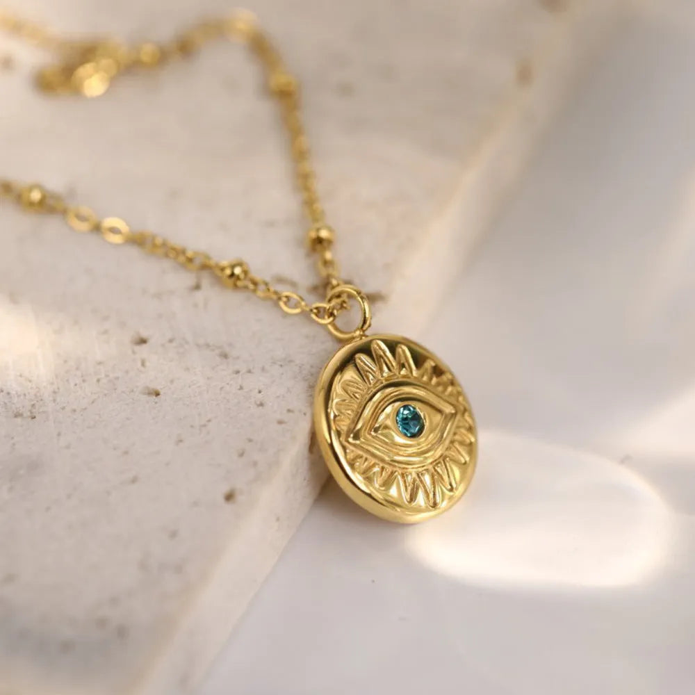 Turquoise crystal pendant necklace on copper box chain, clavicle length, camellia shape with diamond treatment