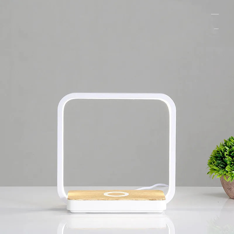 Fixed LED ceiling lamp with wireless charging pad in modern simple style