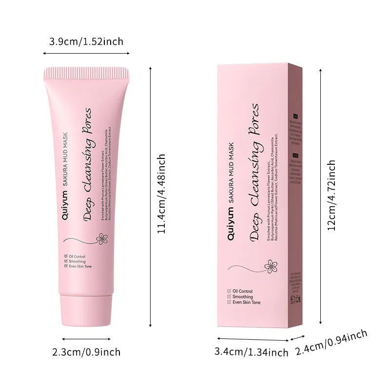 30g cherry blossom mud facial mask single pack for oily or combination skin cleansing and hydration