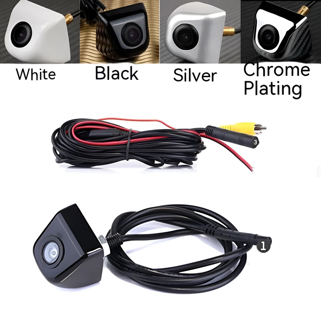 HD waterproof rearview car camera with metal shell and integrated line