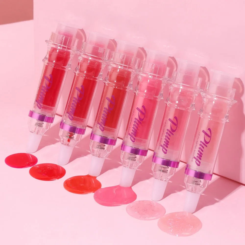 Tube of mirror finish liquid lipstick in a shiny shade from a six-colour range.