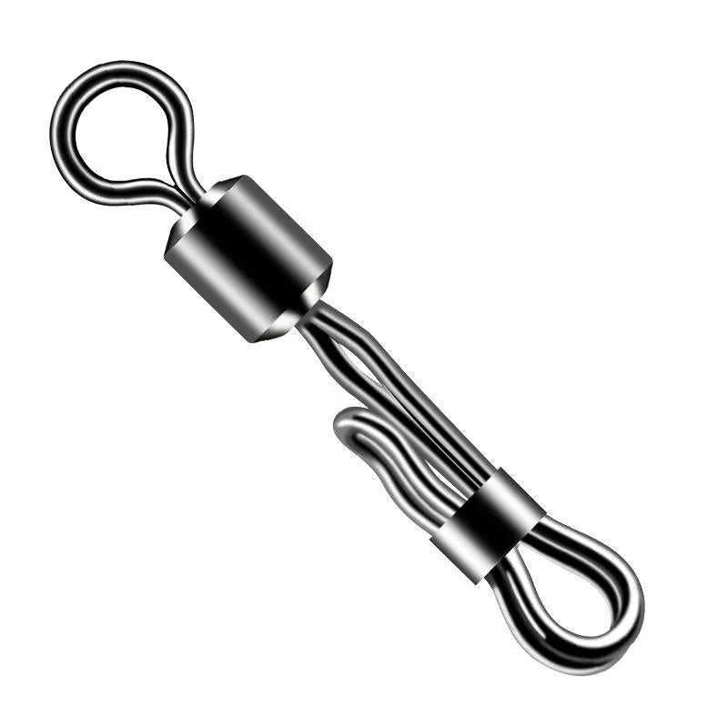 Brass quick release barrel swivel with 8-word ring for fishing line changes