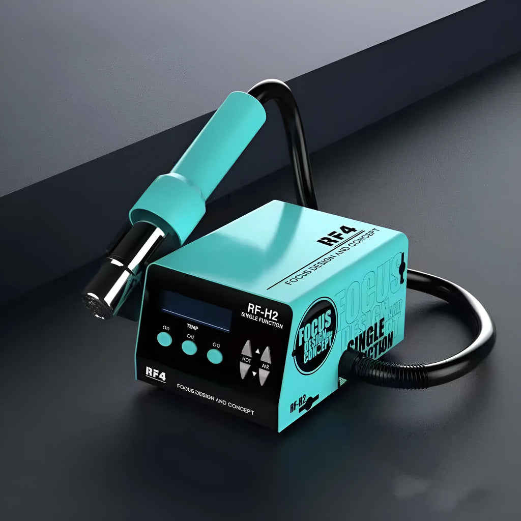 Digital display heat gun with interchangeable nozzles for BGA chip desoldering and electronics repair