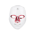 Rechargeable manual touch LED beauty mask in ABS plastic on a white background.