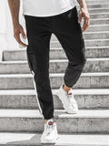 Men's leather look casual pants in khaki polyester blend mid waist front zip closure