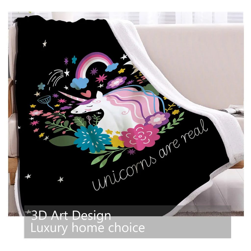 Black pet themed sherpa fleece blanket, soft warm throw in 130x150cm and 150x200cm sizes with hemmed edges