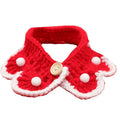 Knitted pet collar in milk cotton with cartoon pattern, shown in multiple sizes for cats, dogs, and rabbits