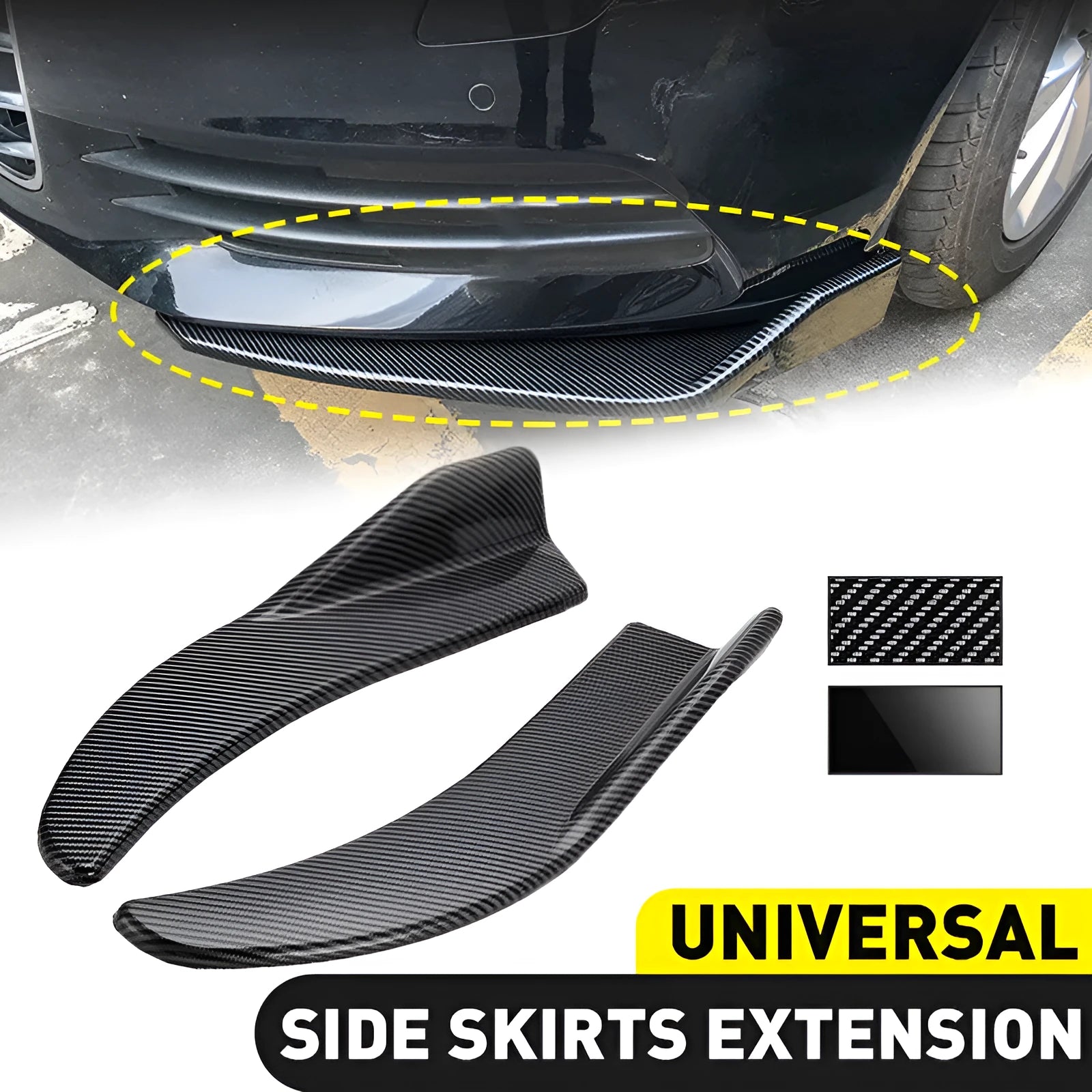 Carbon fibre pattern front and rear deflector lights for General Motors vehicles, 440mm ABS construction