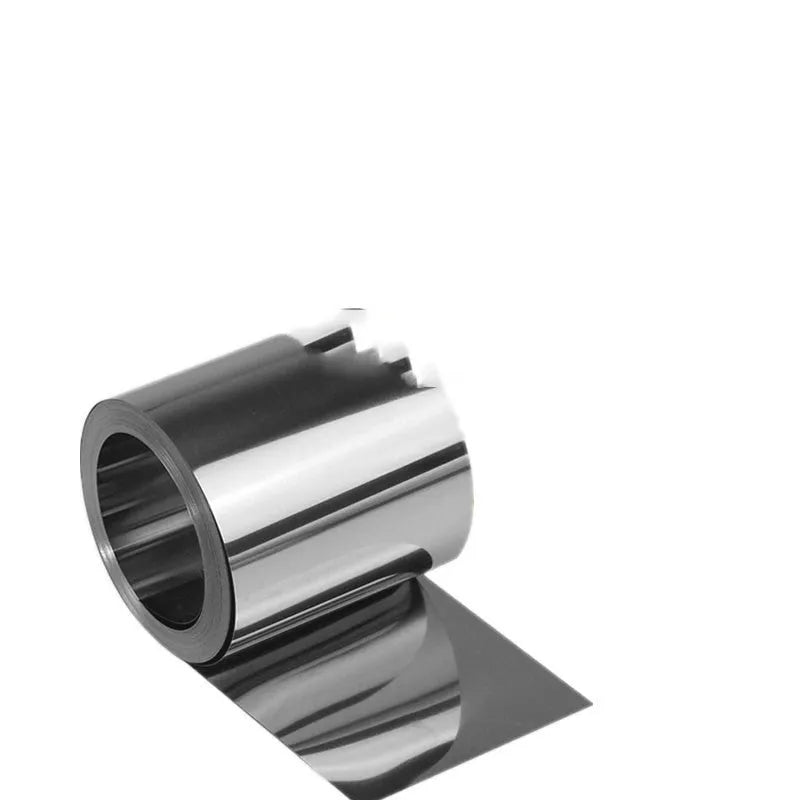 304 stainless steel thin strip on a roll with leather piece for automotive shimming.