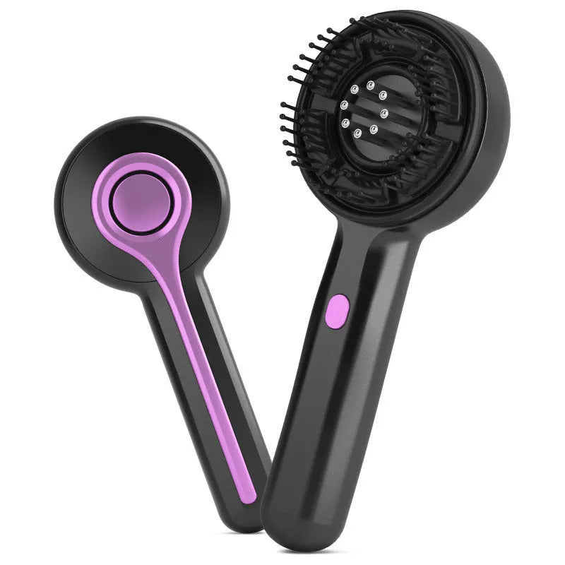 USB-powered anti-leak hair brush and head massager in black, grey, or red colours