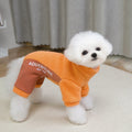Dog four-legged thickened cold-proof pet clothes in polyester, available in green purple orange red, sizes S to 2XL